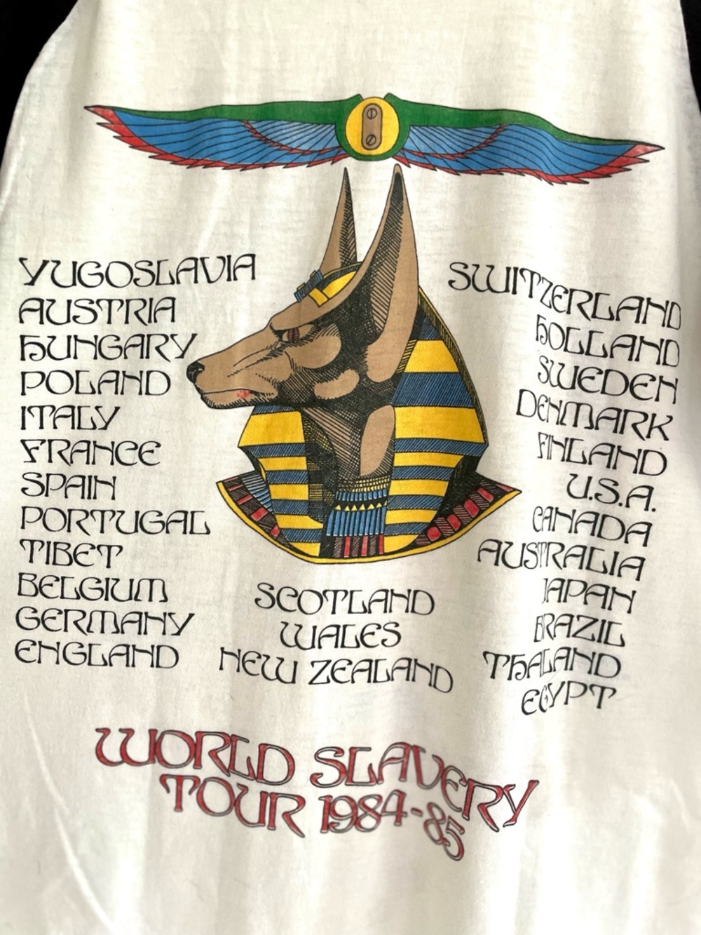 Vintage Iron Maiden Shirt 1984 World Slavery Tour Powerslave Raglan Jersey - Picture 7 of 10